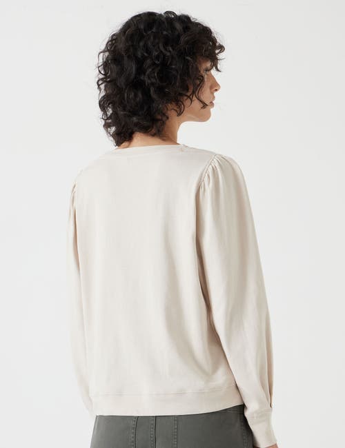 Hush Emily Puff Sleeve Cotton Jersey Top In Brown