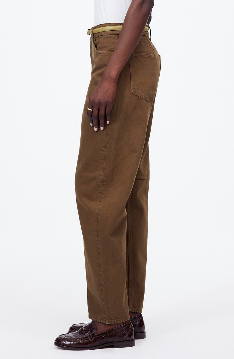 Madewell The Darted Barrel-Leg Jean, Alternate, color, Burnished Brown
