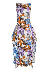 Untitled in Motion Palmetta Sculptural Side Ruffle Maxi Dress