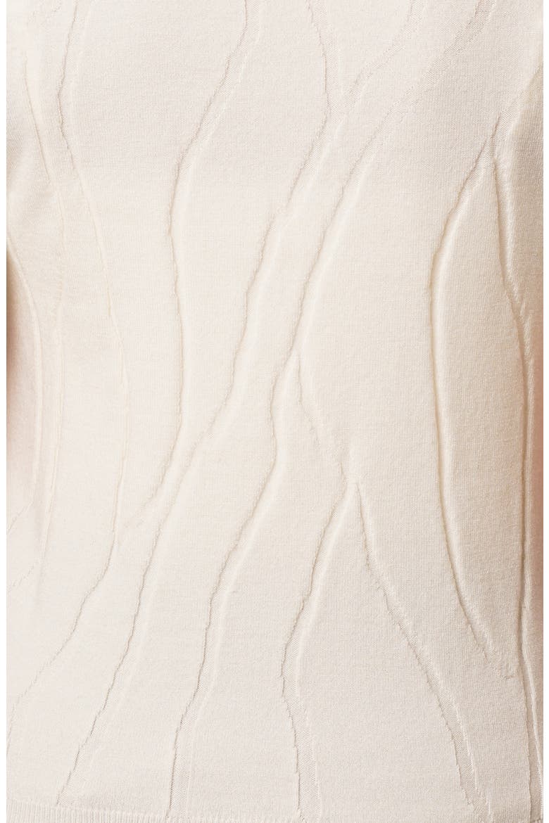 Intarsia Short Sleeve Sweater, Alternate, color, CREAM