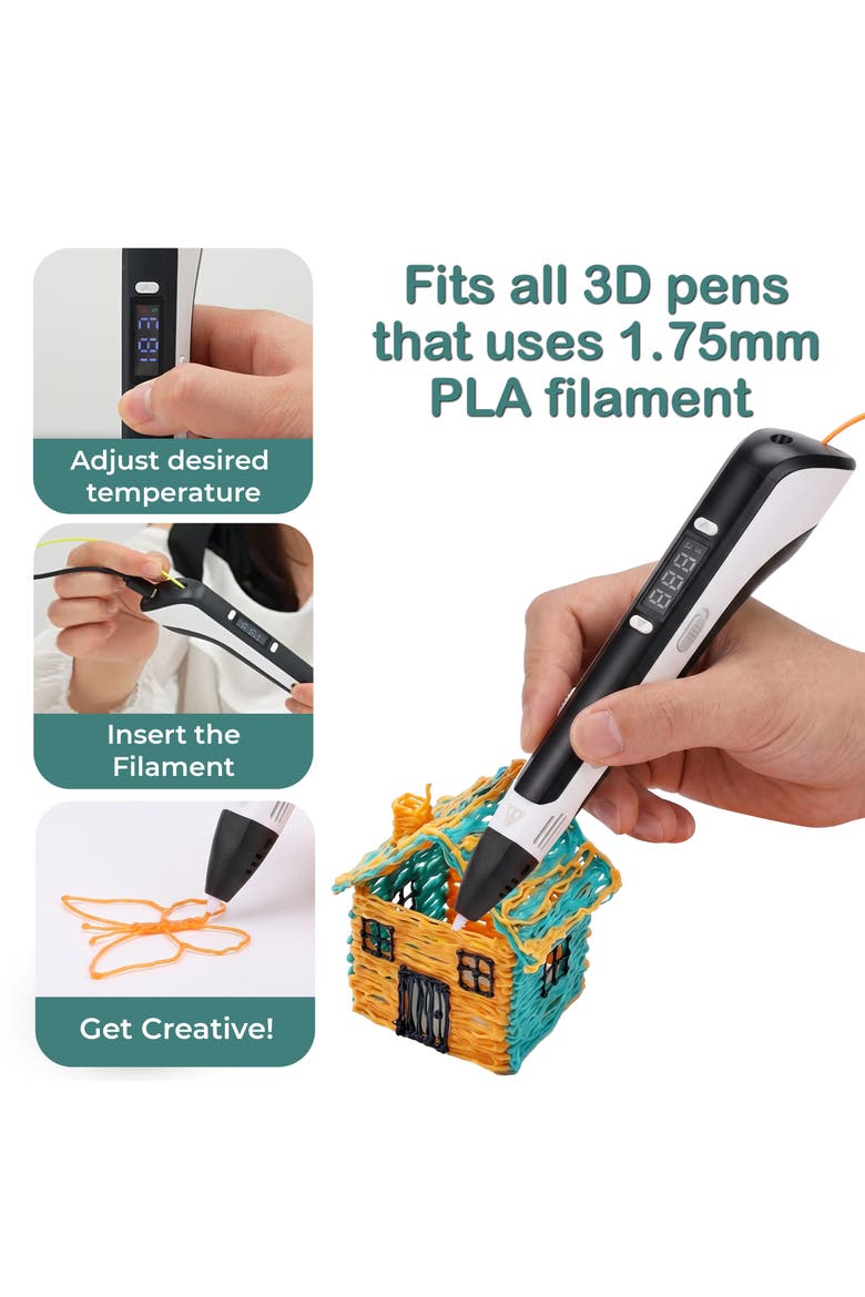 3D Printing Pen Filament Refills Set, Assorted Color 5M PLA refills, 20 pcs, Alternate, color, Assorted