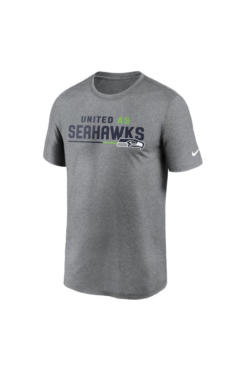 Nike Men's Nike Heather Gray Seattle Seahawks Legend Team Shoutout Performance T-Shirt, Alternate, color, Heather Gray