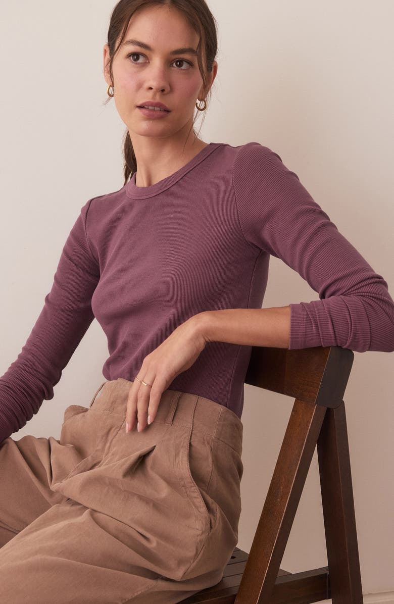 Marine Layer Lexi Sun-In Rib Long Sleeve T-Shirt, Alternate, color,