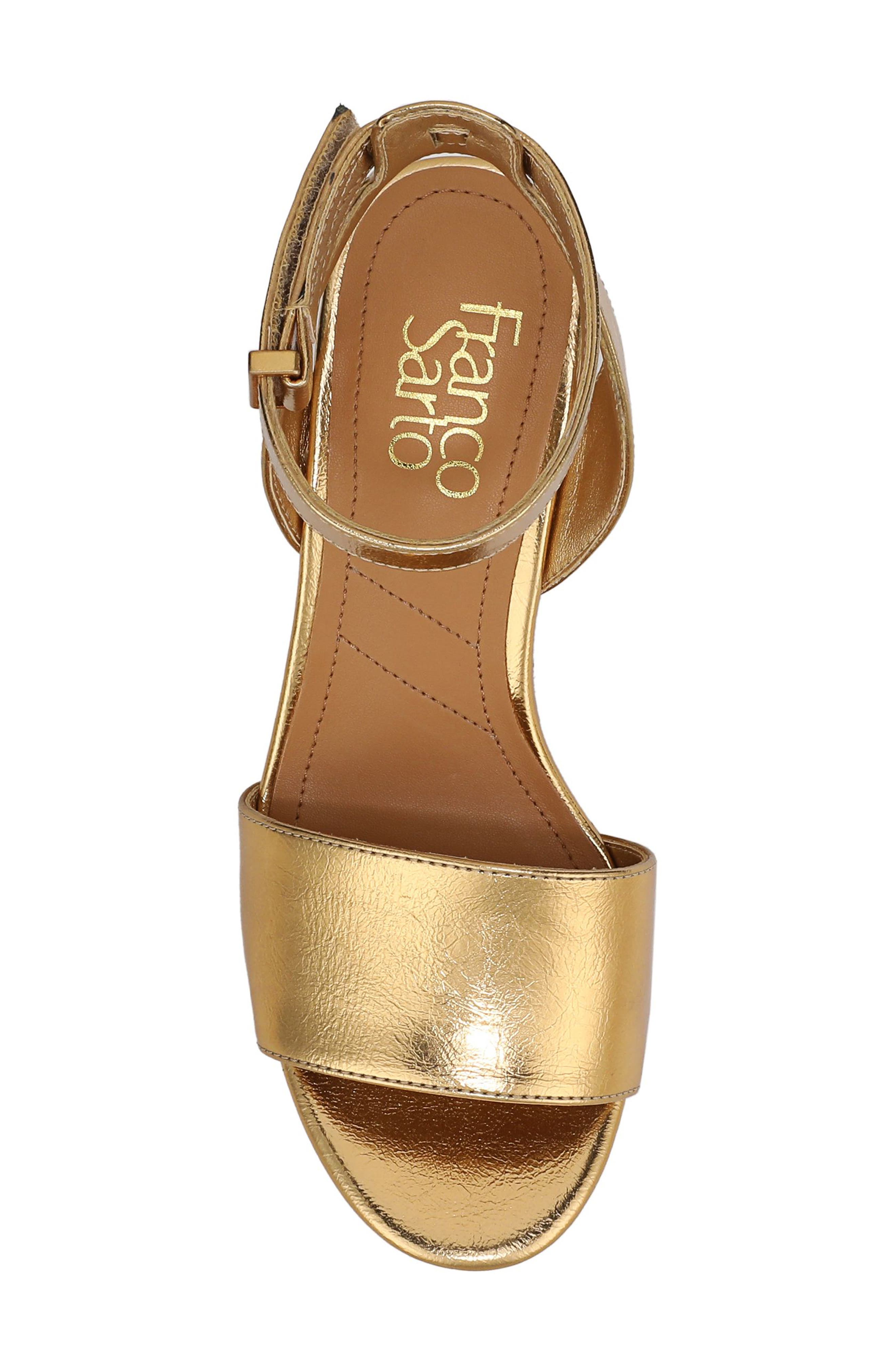 Celeste Wedge Sandal, Alternate, color, GOLD