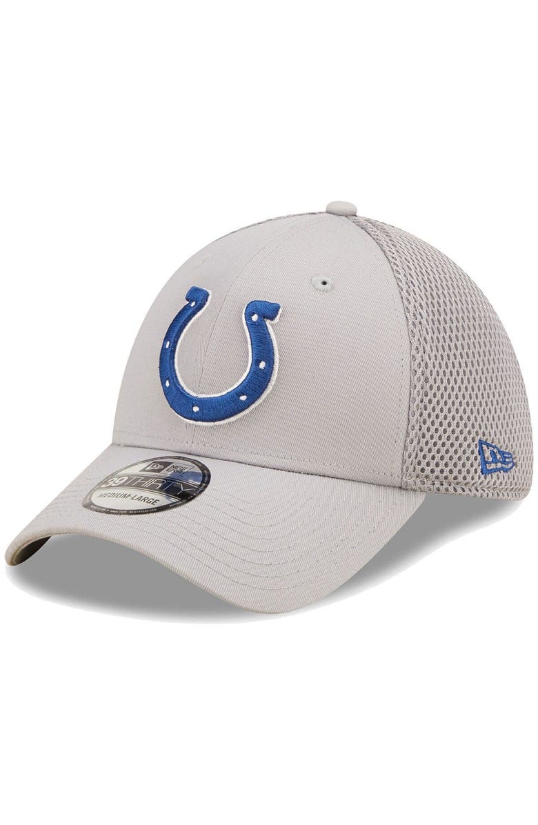 New Era Men's New Era Gray Indianapolis Colts Team Neo 39THIRTY Flex Hat, Main, color,