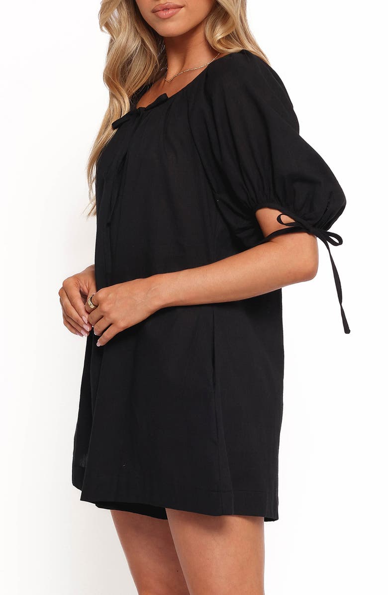 Petal & Pup Carina Cotton Romper, Alternate, color, Black