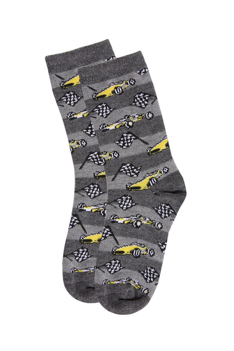 Race Car Crew Socks, Alternate, color, Charcoal