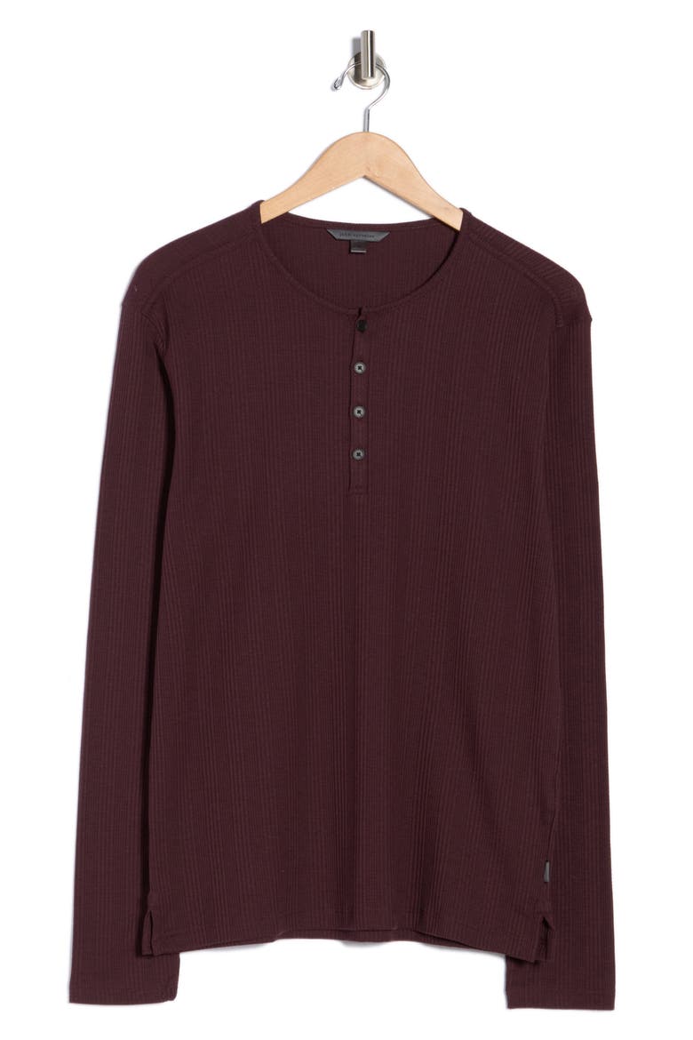Richard Long Sleeve Waffle Henley, Alternate, color, OXBLOOD