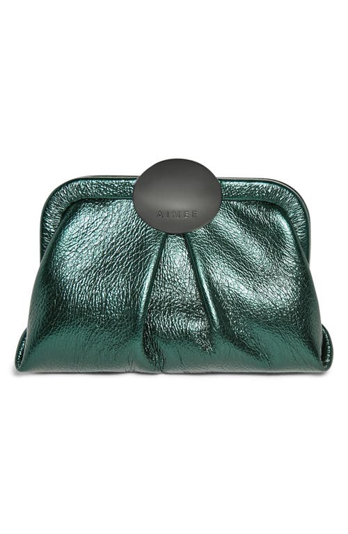 Aimee Mini Full Circle Leather Frame Crossbody Clutch In Black