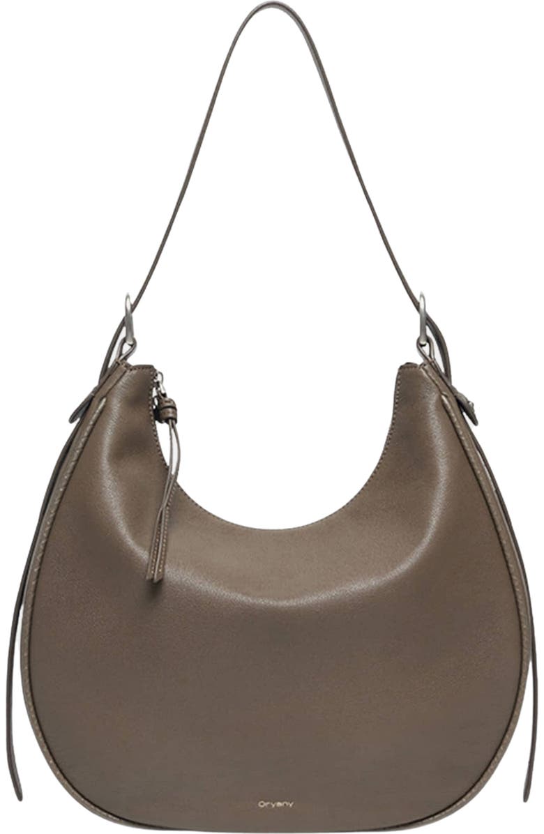 Oryany Lauren Leather Shoulder Bag, Main, color, Deep Taupe