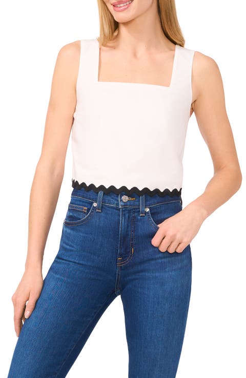 Cotton Poplin Square Neck Tank