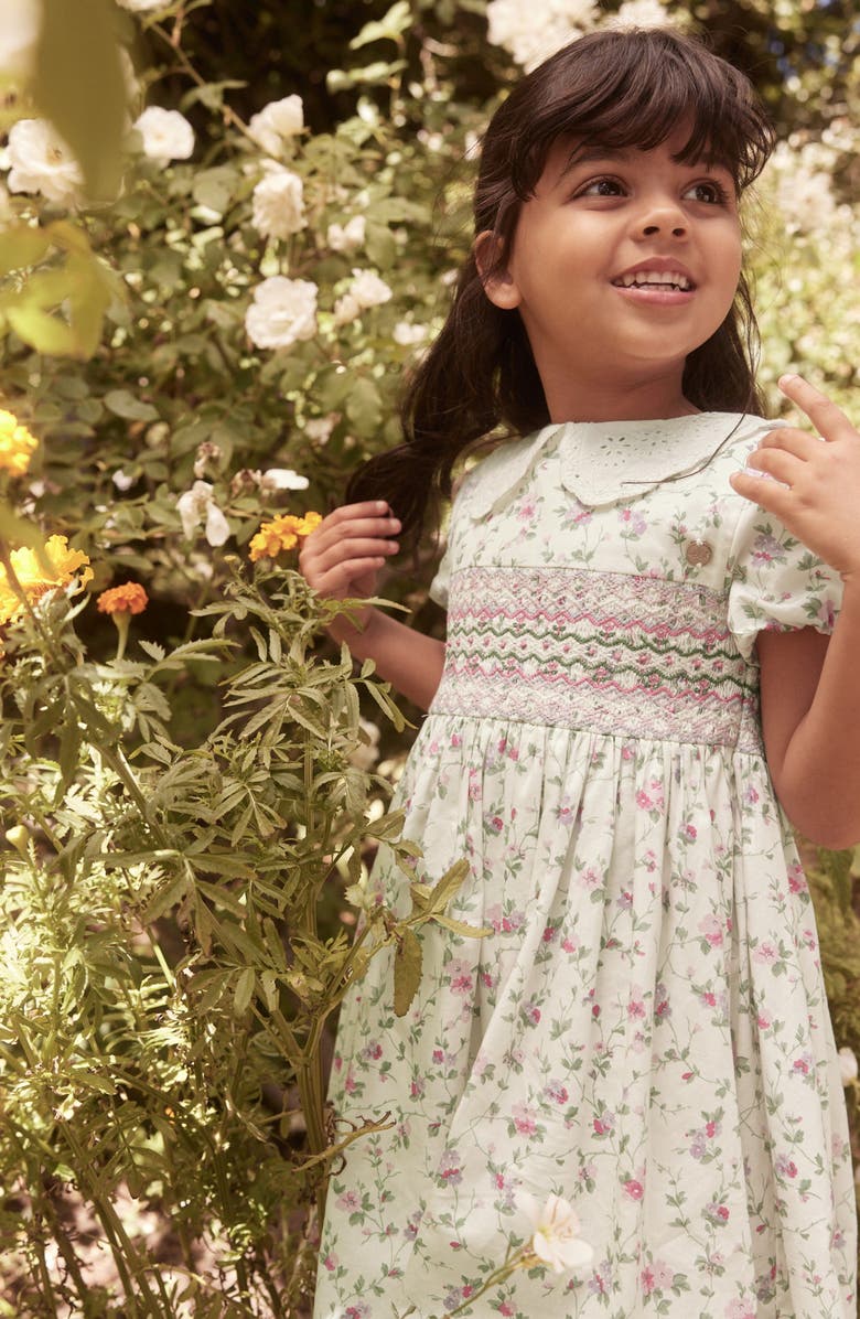 Laura Ashley Kids' Floral Smocked Cotton Dress, Alternate, color, 