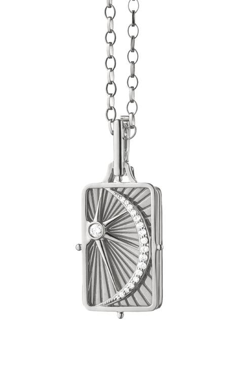 Sterling Silver Rectangular Pendant Necklace