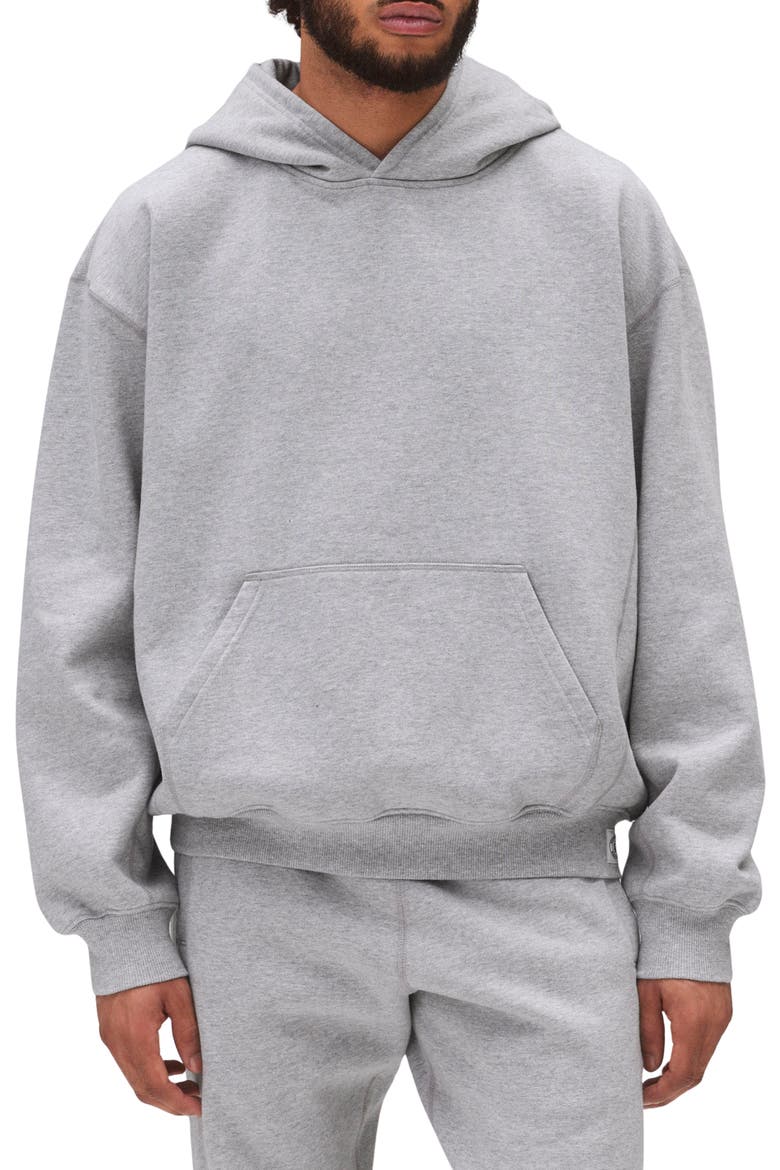 97 Midweight Cotton Blend Fleece Hoodie, Main, color, HEATHER GREY