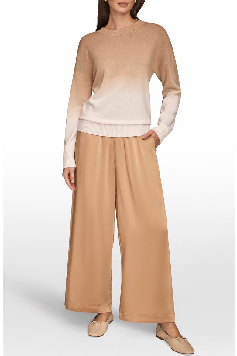 Ombré Crewneck Sweater, Alternate, color, CREAM/ FAWN