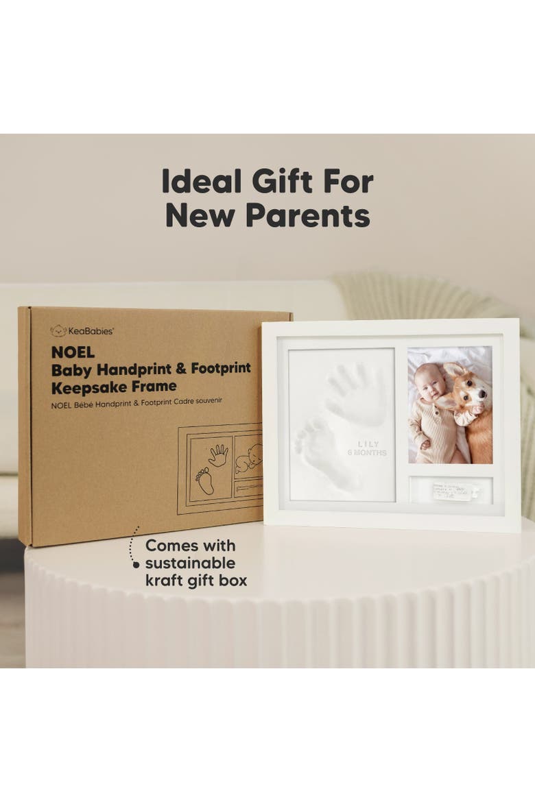 Noel Baby Handprint & Footprint Keepsake Frame, Alternate, color, Alpine White