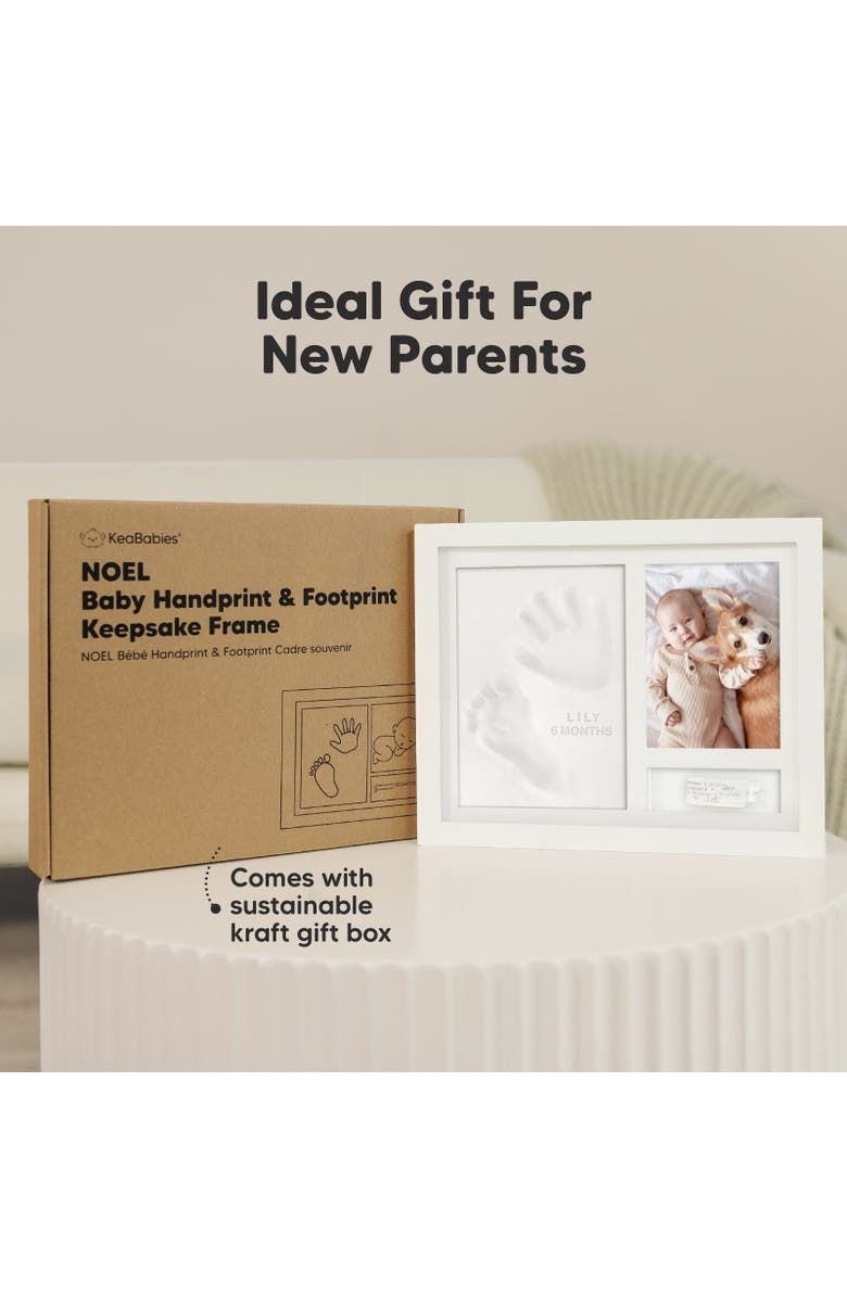 KeaBabies Noel Baby Handprint & Footprint Keepsake Frame, Alternate, color, Alpine White