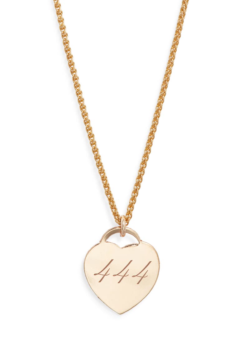 Alice Angel Numbers Pendant Necklace, Main, color, GOLD / 444