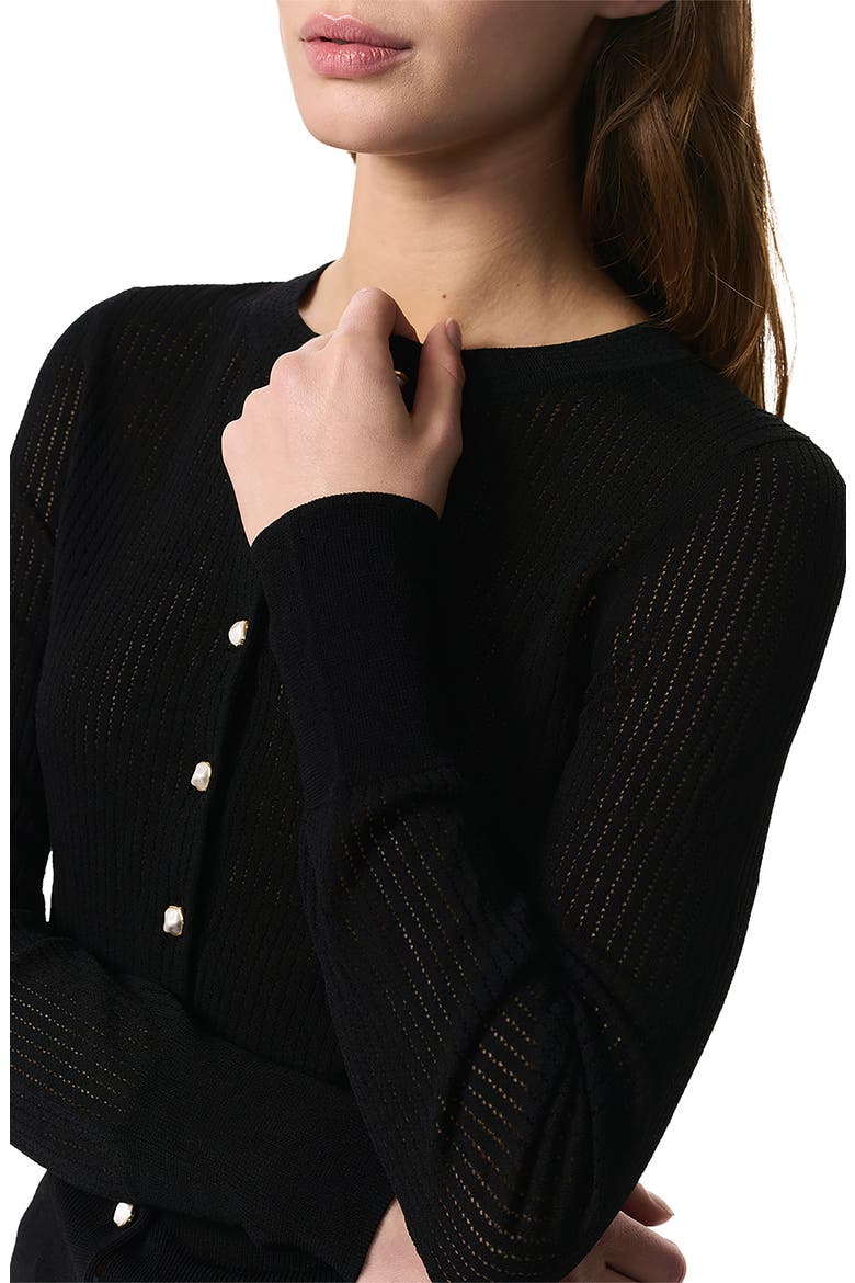 Molly Open Knit Cardigan, Alternate, color, BLACK