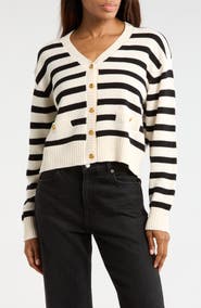 WAYF Stripe Cotton Cardigan