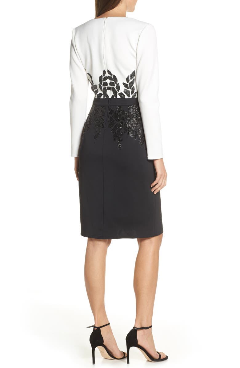 Tadashi Shoji Beaded Long Sleeve Cocktail Dress, Alternate, color,