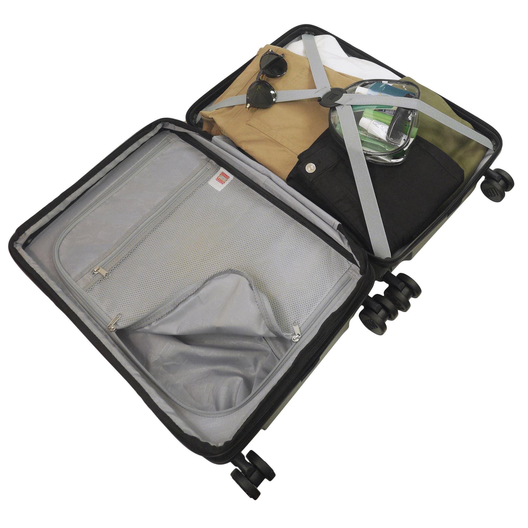 LEGO Signature Brick 2x3 Trolley Expandable 21.5 inch carry-on luggage, Alternate, color, Grey