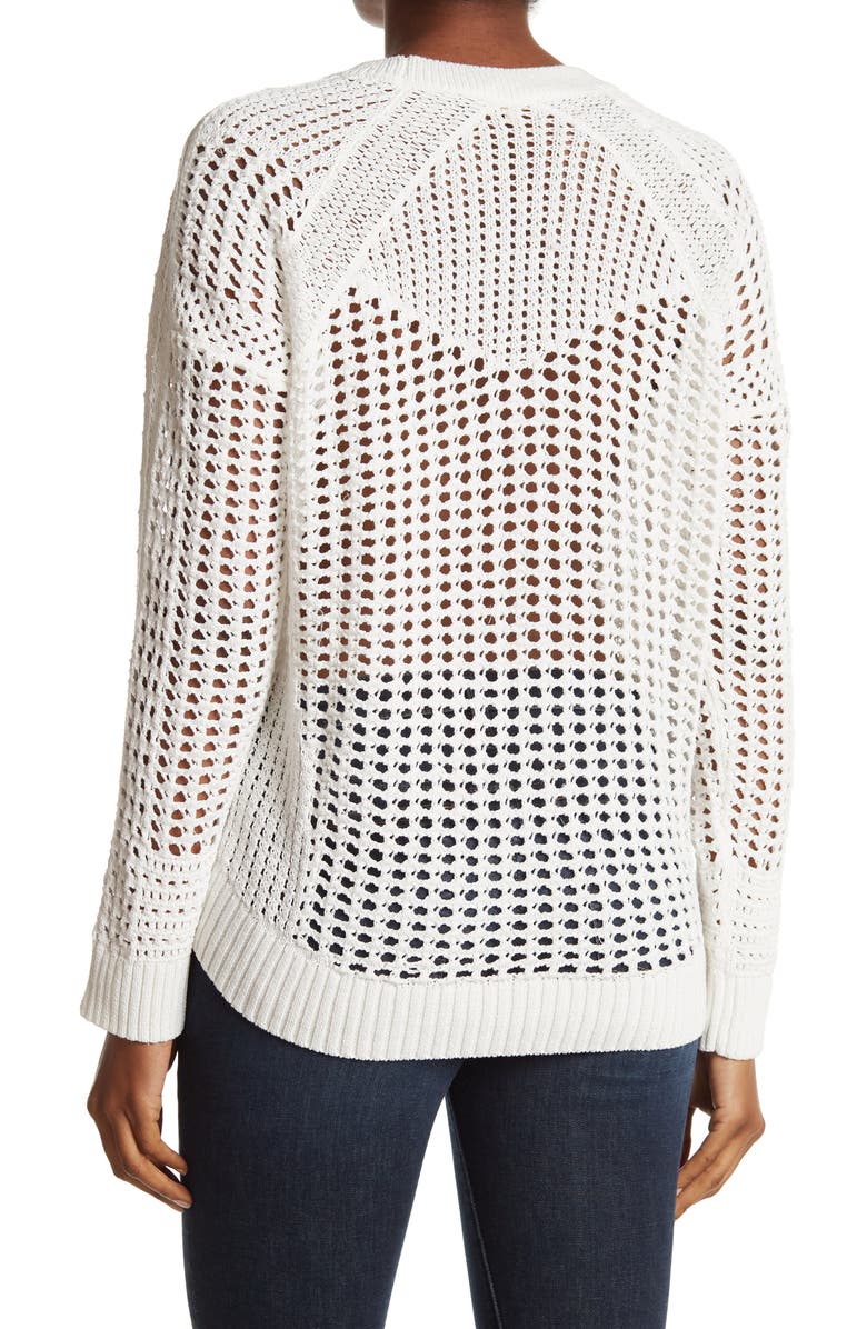 maje Mazet Open Crochet Sweater, Alternate, color,