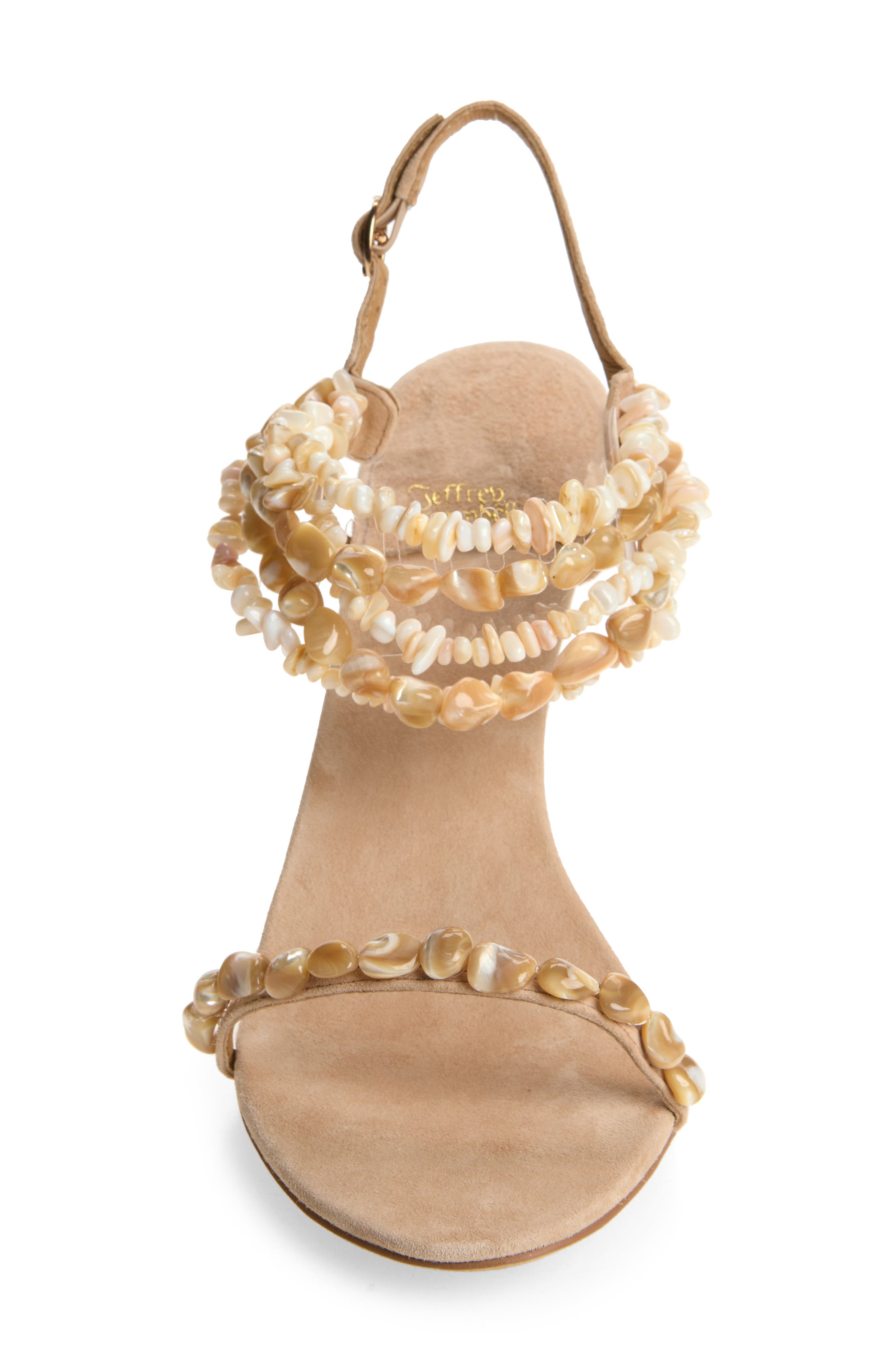 Jeffrey Campbell Volcana Ankle Strap Sandal, Alternate, color, Beige Suede Combo