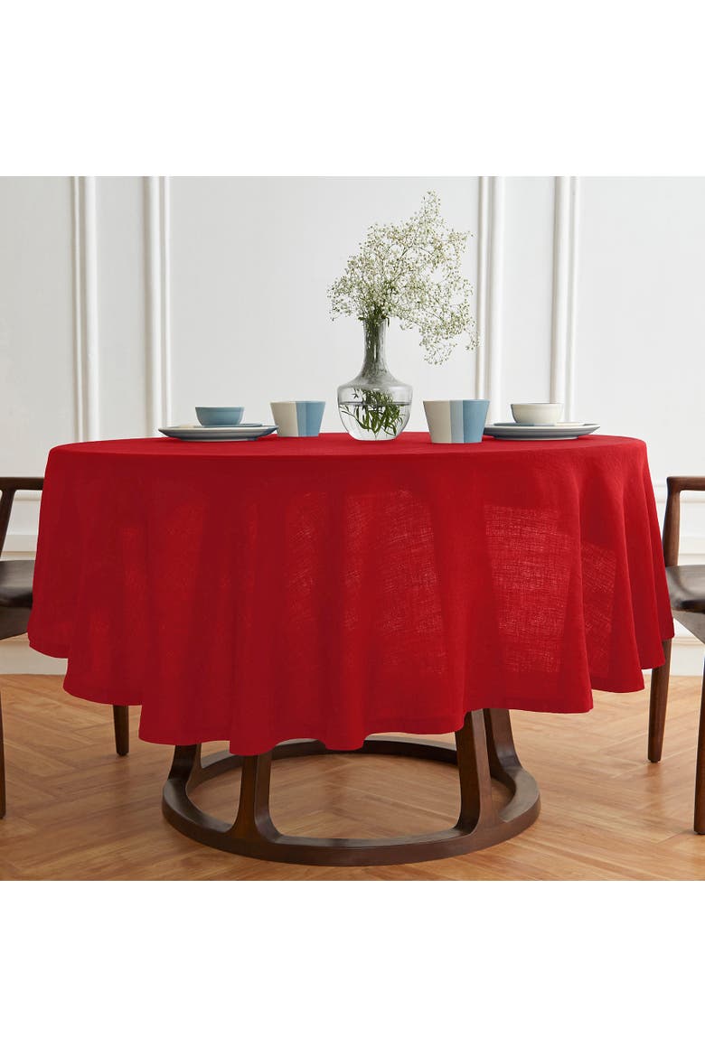 Linen Round Tablecloth - Sonoma, Main, color, Red