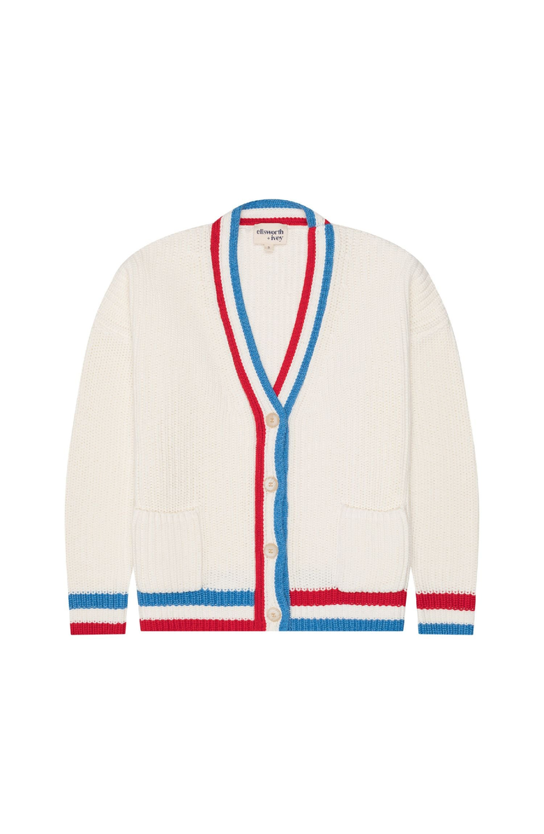 Ellsworth + Ivey Billy Knit Cardigan - America, Alternate, color, Ivory