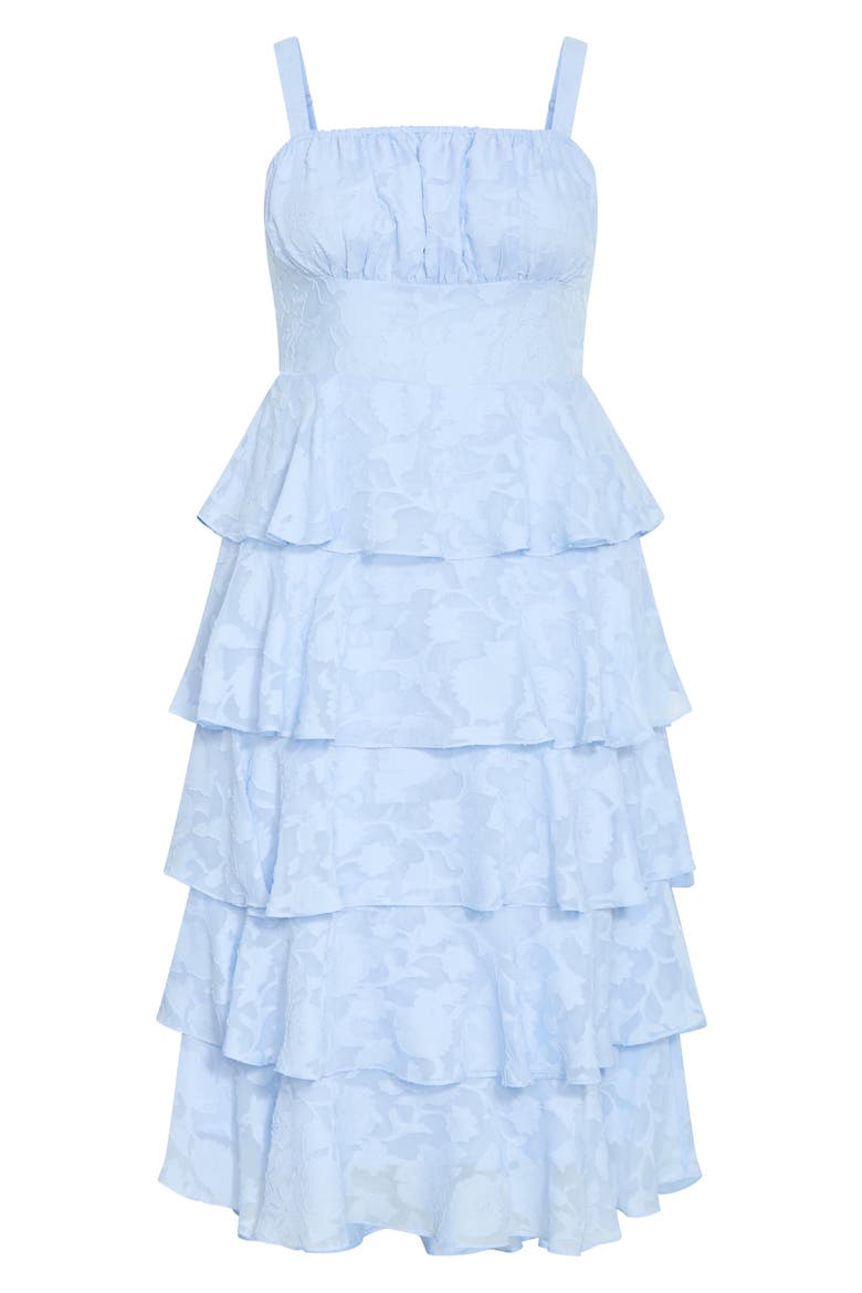 Daniela Tiered Ruffle Sleeveless Midi Dress, Alternate, color, SKY BLUE