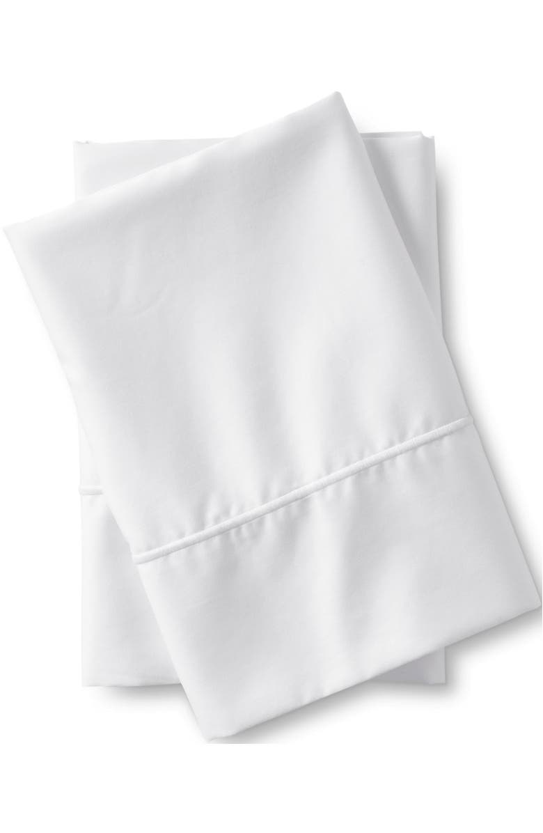 Lands' End 400 Thread Count Premium Supima Cotton No Iron Pillow Cases, Main, color, White