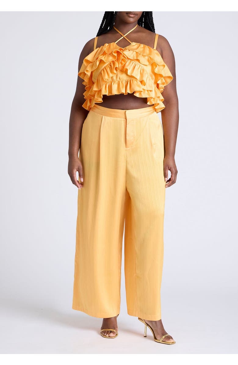 ELOQUII Ruffle Layered Top, Alternate, color, Dried Apricot