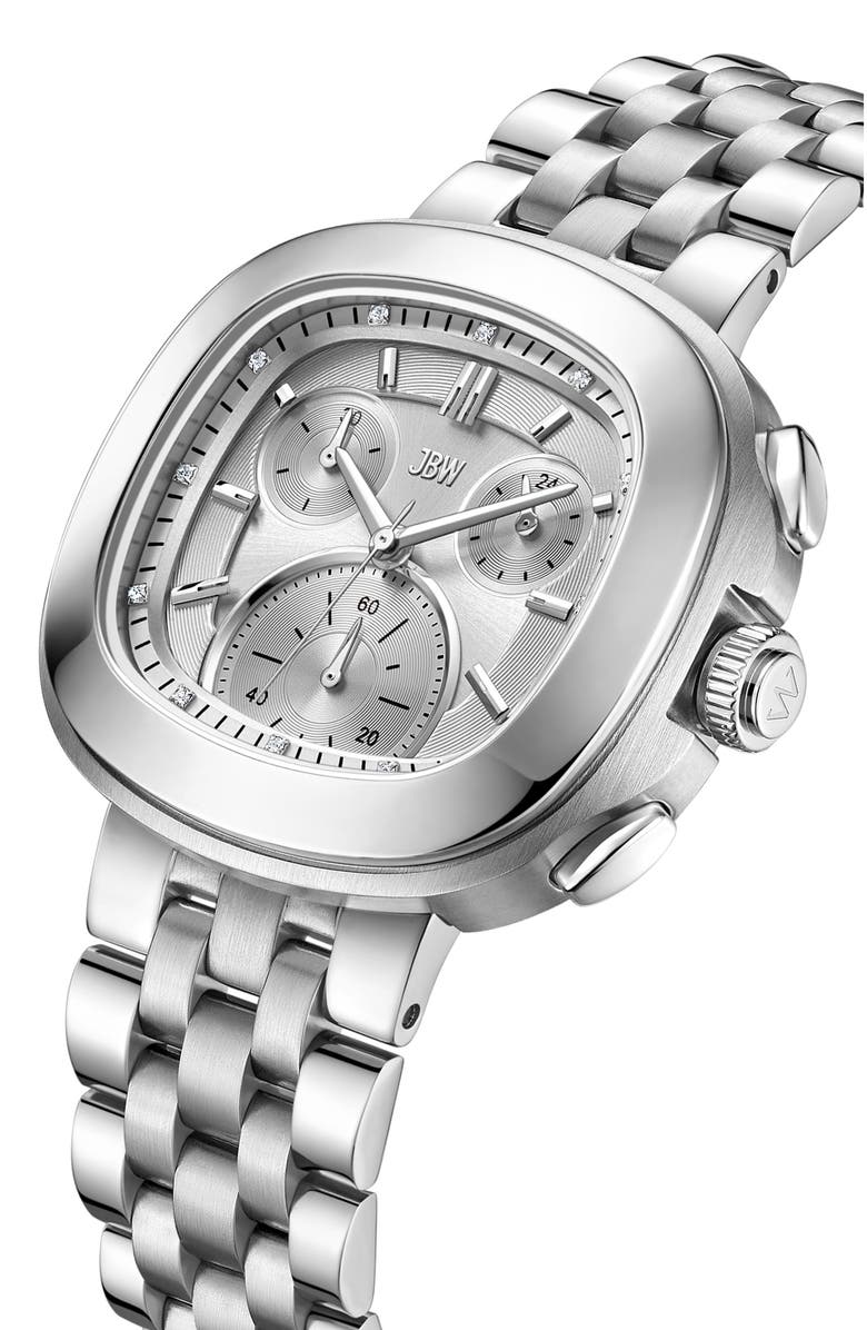 JBW Men's Coast Lab-Created Diamond Bracelet Watch, 38mm, Alternate, color, Stainless Steel