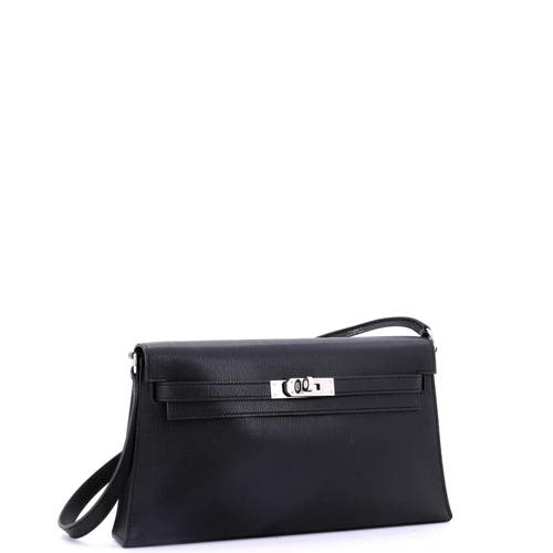 Pre-owned Hermes  Hermes Kelly Elan Shoulder Bag Chevre Chamkila In Black