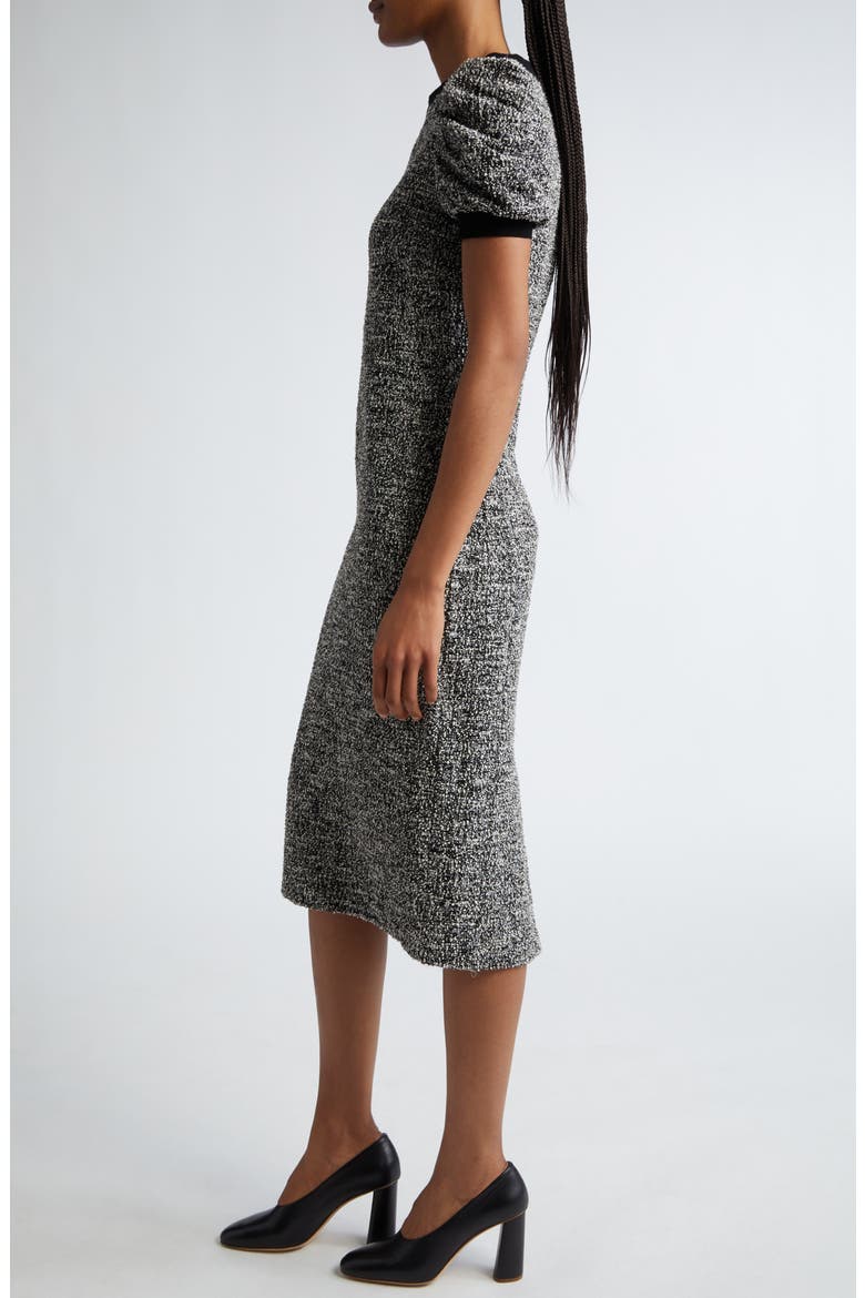 Ieti Puff Sleeve Tweed Knit Midi Dress, Alternate, color, VANILLA