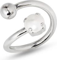 Justine Clenquet Coco Imitation Pearl Open Ring