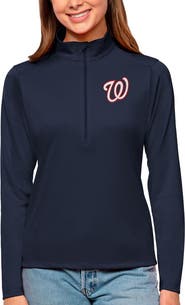 ANTIGUA Women's Antigua Navy Washington Nationals Tribute Quarter-Zip Pullover Top