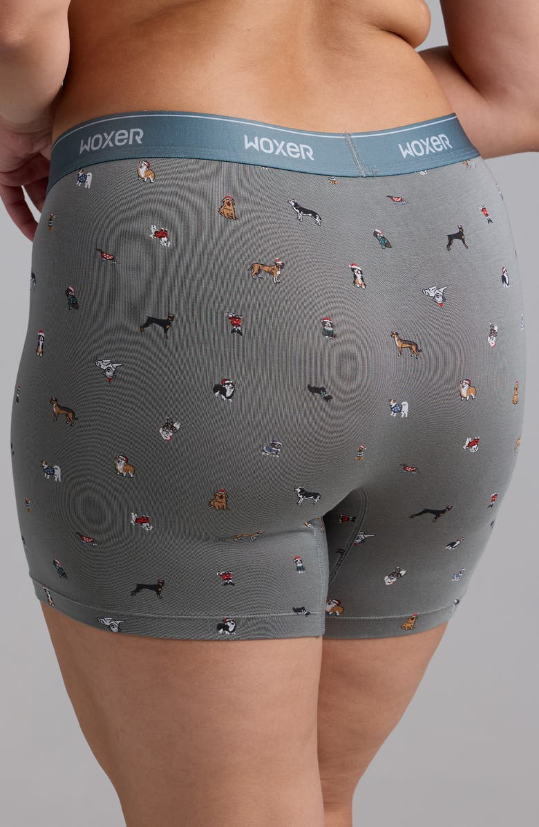 Woxer Baller Ultra-Soft 5-Inch Boxer Briefs, Alternate, color, Sage Pups