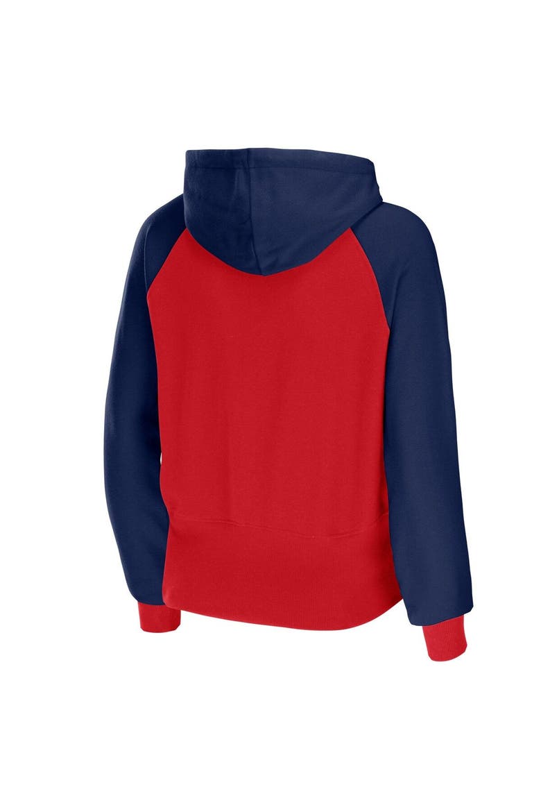 Women's WEAR by Erin Andrews Red New England Patriots Colorblock Lightweight Full-Zip Hoodie, Alternate, color, Red