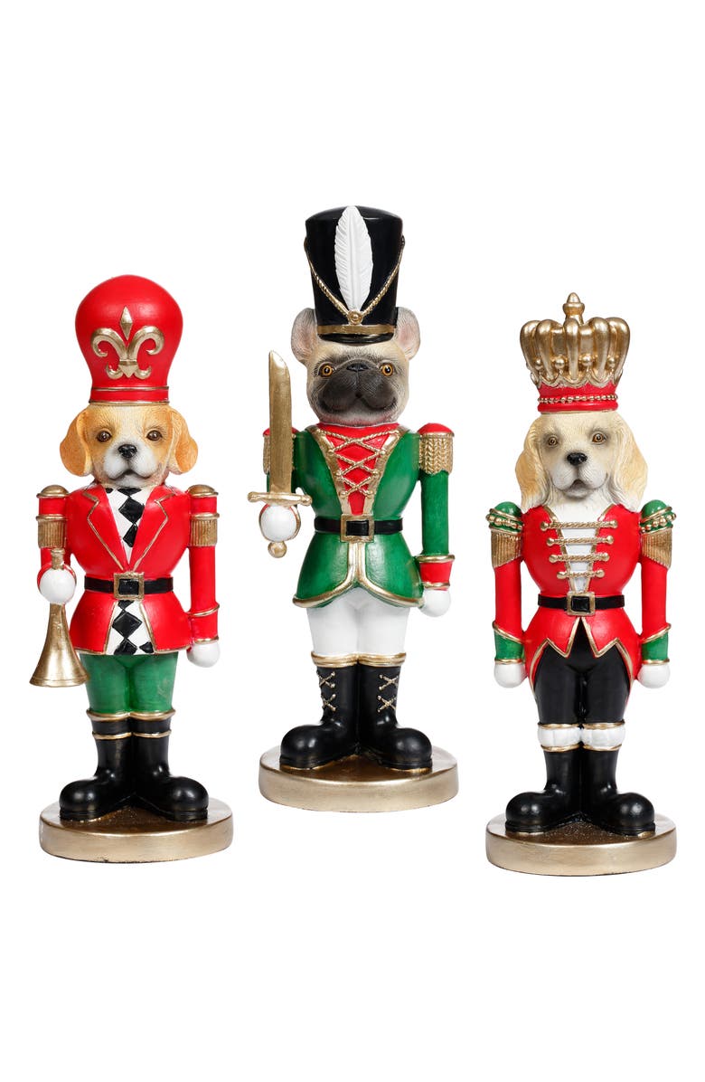 Mark Roberts Royal Dog Nutcracker, Set of 3, Main, color, Red