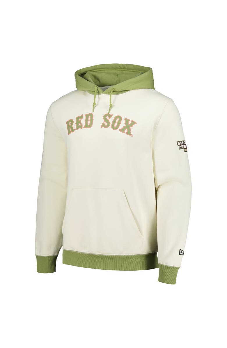 New Era Men's New Era Cream/Green Boston Red Sox Color Pop Pullover Hoodie, Alternate, color, 