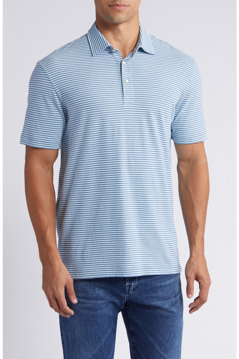 Retreat Stripe Polo, Main, color, AQUA SPRINGS STRIPE