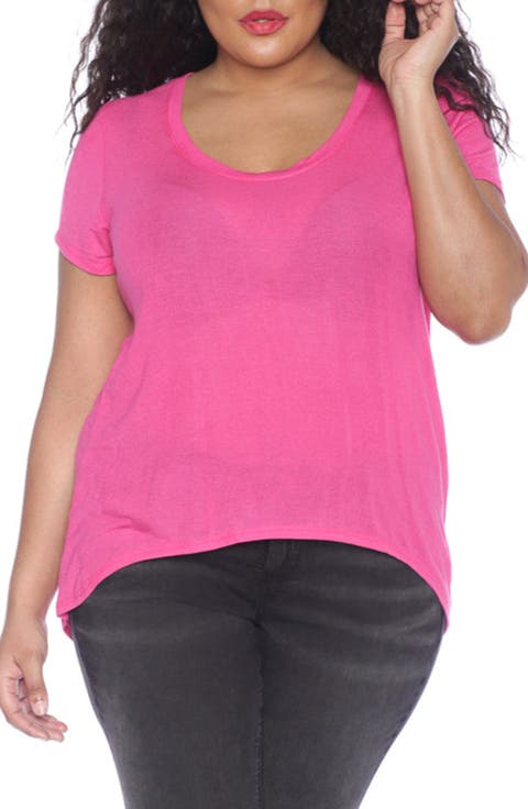 High/Low Scoop Neck Tee