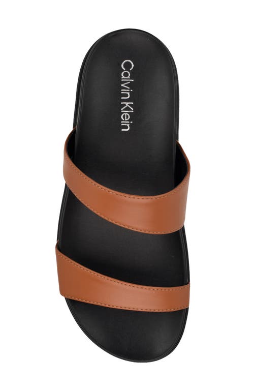 Calvin Klein Explore Slide Sandal In Dark Natural