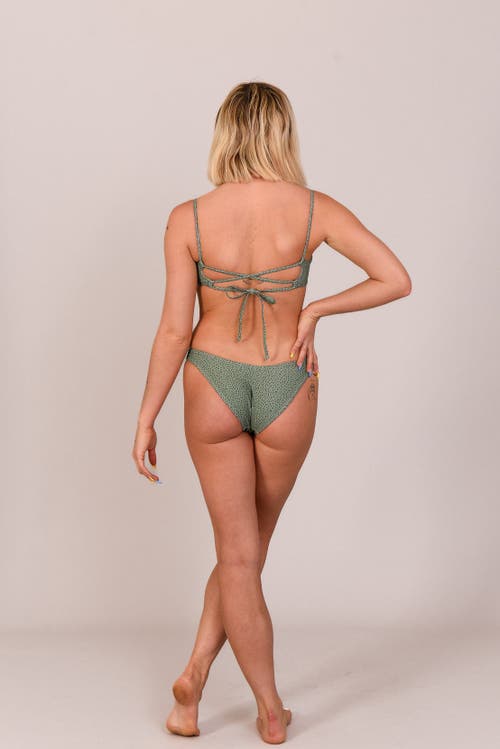 Oosc Sahara Sage Lace Up Crop Bikini Top