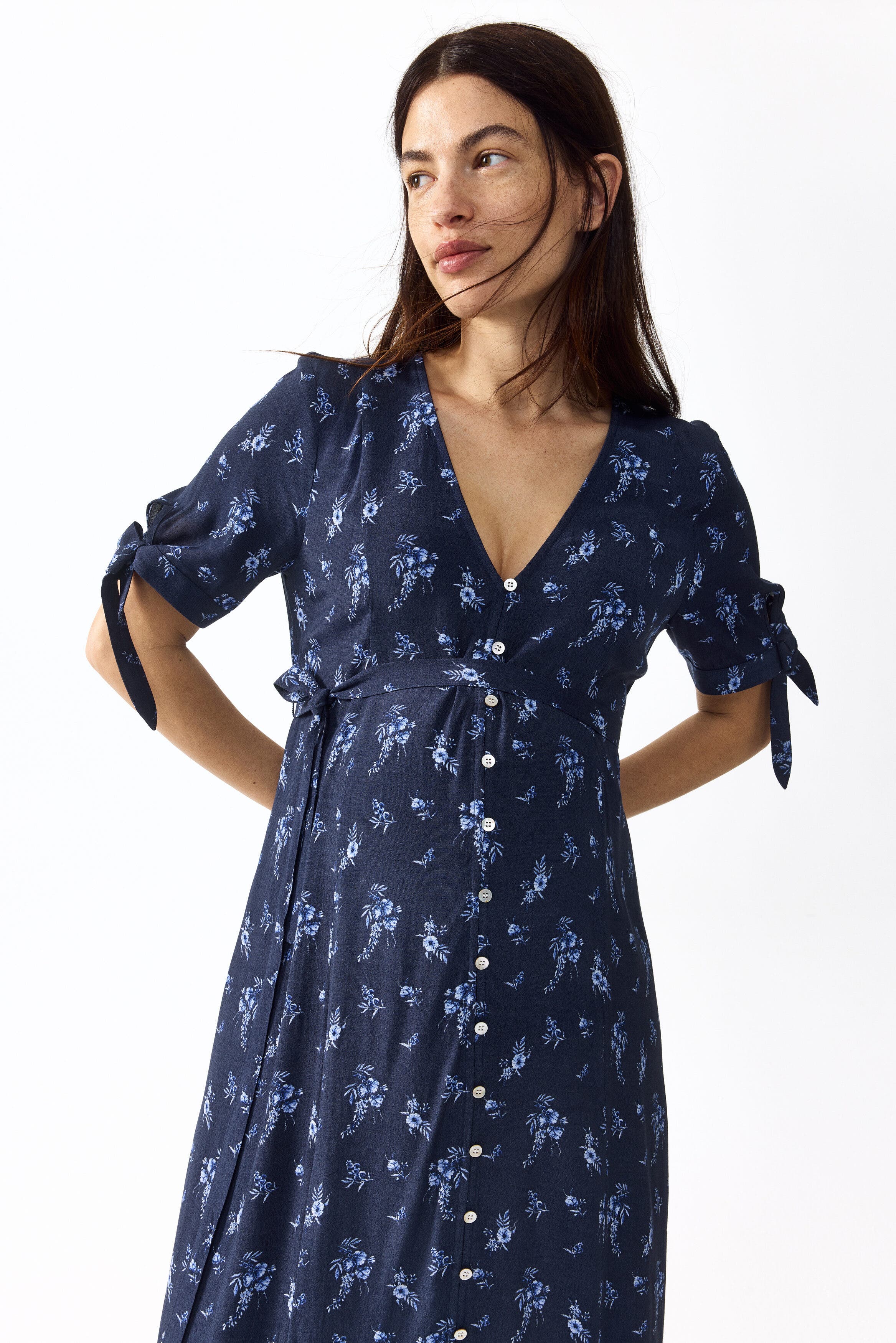 Mama tie-belt viscose dress - image 2