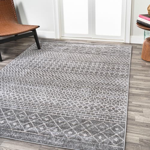 Jonathan Y Arta Moroccan Vintage Geometric Area Rug In Gray/cream