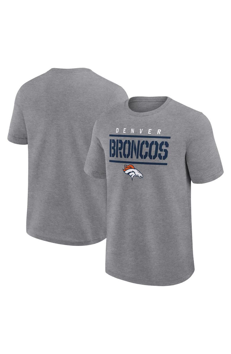 FANATICS Men's Fanatics Heather Gray Denver Broncos Big & Tall Top Notch T-Shirt, Main, color, 