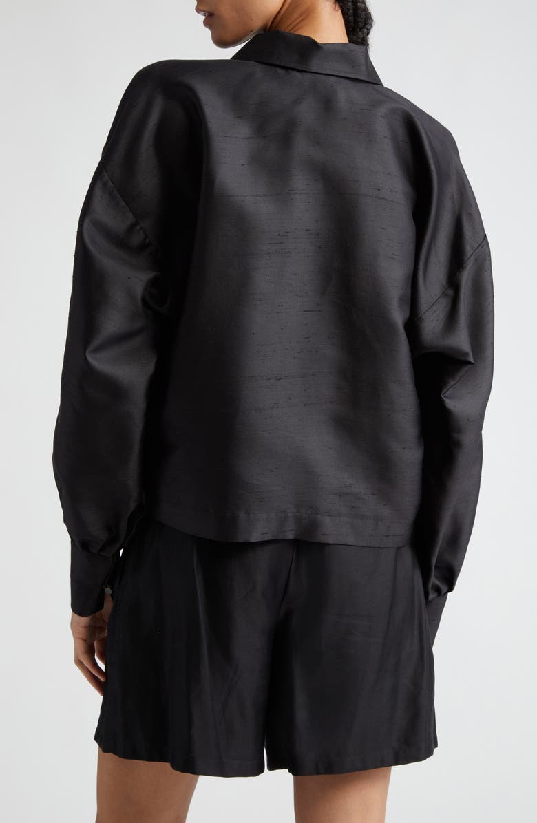 Max Mara Callas Boxy Silk & Cotton Shirt, Alternate, color, 